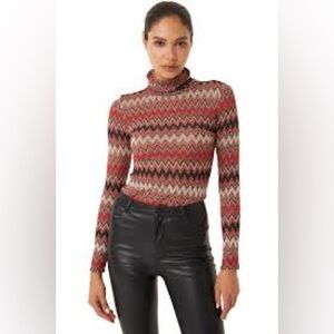 NWOT MISA Los Angeles Nadja Top Size XXS in Winter Chevron